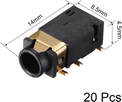 uxcell 3.5 mm Audio Jack Connector PCB Mount Female Socket 6 Pin PJ-311D/PJ-342B 5pcs in Kuwait