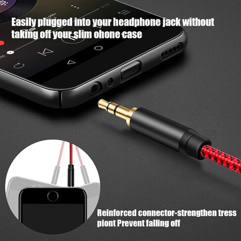 3.5mm Aux Cable 15ft, LiuTian 3.5mm Male to Male Audio Cable AUX Cable for Headphones, iPods, iPhones, iPads, Home/Car Stereos and More. in Saudi Arabia