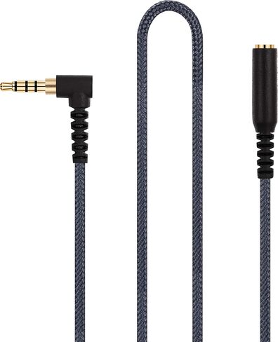 100cm(3.2ft) Right Angle 4 Pole 3.5mm 1/8 inch Male to 4 Pole 3.5mm 1/8 inch Female Stereo Audio Headphone Earphone Extension Cable Adapter Cord Tangle-Free Braided Wire in Kuwait
