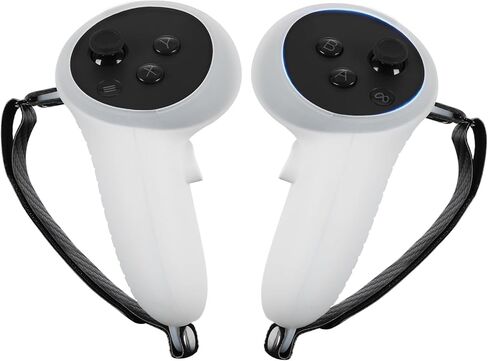 غطاء مقبض وحدة التحكم Hibloks، مناسب لمقبض وحدة التحكم Meta/Oculus Quest 3، غطاء مقبض سيليكون مضاد للانزلاق، مناسب لملحقات Meta Quest 3، إحكام حزام قابل للتعديل ضد فقدانه in Kuwait