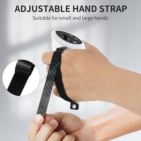 غطاء مقبض وحدة التحكم Hibloks، مناسب لمقبض وحدة التحكم Meta/Oculus Quest 3، غطاء مقبض سيليكون مضاد للانزلاق، مناسب لملحقات Meta Quest 3، إحكام حزام قابل للتعديل ضد فقدانه in Kuwait