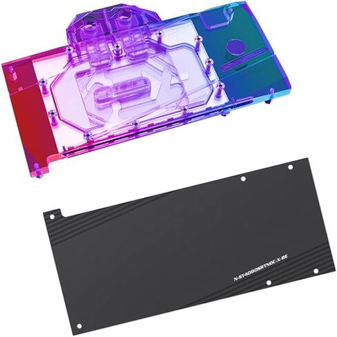 GPU Waterblock -for Zotac RTX 4080 SUPER 16GB Trinity OC White Edition, PC GPU Water Liquid Cooling Block Cooler with Backplate (5V ARGB RBW Aura Effect LED Lights GPU Block with Backplate) in Saudi Arabia