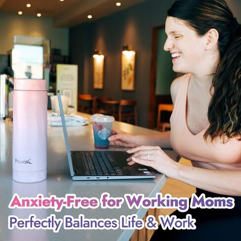 زجاجة تبريد حليب الثدي المعزولة بالفراغ من بابليك، مبرد حليب الثدي المحمول من الفولاذ المقاوم للصدأ سعة 20 أونصة، حاوية تخزين قابلة لإعادة الاستخدام تحافظ على الحليب طازجًا لمدة تزيد عن 15 ساعة، معتمد من إدارة أمن المواصلات الأمريكية، أورورا بنفسجية in Kuwait