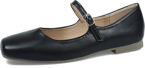 Mary Jane Flats for Women Buckle Ballet Flats Classy Dressy Comfortable Square Toe Slip on Flats Women's Soft Work Casual Dress Shoes in Saudi Arabia