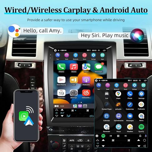 2+64G 9.7 inch Car Stereo for Cadillac Escalade 2007 2008 2009 2010 2011 2012 2013 2014 - Android Touchscreen Radio with Wireless Carplay & Android Auto/WiFi/HiFi/GPS Navigation/FM Radio in Saudi Arabia