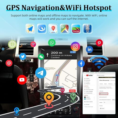 2+64G 9.7 inch Car Stereo for Cadillac Escalade 2007 2008 2009 2010 2011 2012 2013 2014 - Android Touchscreen Radio with Wireless Carplay & Android Auto/WiFi/HiFi/GPS Navigation/FM Radio in Saudi Arabia