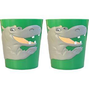 Lily's Home 3D Great Grey Hippo Tumbler for Kids, Fun Novelty Reusable Toddler and Kids Cup, Bathroom Rinse Cup, BPA-Free Plastic, Ideal for Kids 3-6, Unbreakable and Shutterproof.(2, Hippo) 10 Ounce