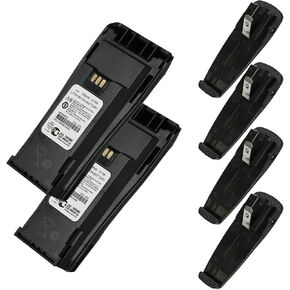 (2-Pack NNTN4970A NNTN4497 NNTN4497BR NNTN4497CR Battery+4pcs Belt Clip Compatible for Motorola Radio CP200 CP200D CP200XLS CP150 CP160 CP180 XIRP3688 GP3688 PR400 EP450 Battery 7.4v 2250mAh