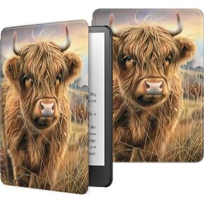 Case for All-New 6'' Basic Kindle 2022 Release (11th Generation), Multiple Angle, PU Leather Slim Folio Stand Smart Cover with Auto Wake/Sleep, Birds in Basket