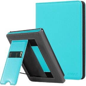 CoBak Case with Stand for Kindle Paperwhite - Durable PU Leather Cover with Auto Sleep Wake, Card Slot, Hand Strap Feature - Fits Kindle Paperwhite 11th Generation 6.8" Signature Edition 2021 Released in Saudi Arabia