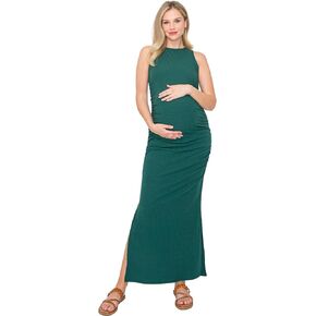 فستان My Bump النسائي بدون أكمام مضلع كاجوال مريح للحمل مع فتحة جانبية (صنع في الولايات المتحدة الأمريكية)