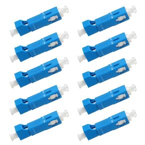 10 Pack Singlemode SC/UPC Male to LC/UPC Female Adapter Fiber Optic Connector FTTH Adaptor Convertor for Visual Fault Locator Single Mode 9/125um Optical Adapter for VFL