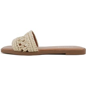 Soda “Ambessa" ~ Women Square Toe Single Band Flat Slide Sandal