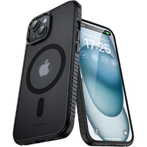 UNBREAKcable Case for iPhone 15, [Compatible with MagSafe] [Military Grade Shockproof] [Non-Slip] Translucent Matte Back and Soft TPU Edge Protective Case for iPhone 15 6.1inch, Black