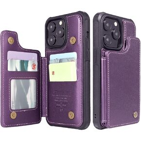 Case for iPhone 15 Pro Max Wallet Case with Card Holder - RFID Blocking, Durable Kickstand, Shockproof Phone Case for Women and Men, Compatible with iPhone 15 Pro Max - Black