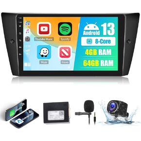 4G+64G Car Stereo Radio for BMW 3 E90 E91 E92 E93 (2005-2011) with Wireless Apple CarPlay Android Auto 9" IPS Touch Screen Android 13 Radio with DSP Bluetooth 5.0 GPS Navigation WiFi FM Backup Camera in Saudi Arabia