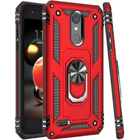 Compatible with LG Tribute Empire Case,LG Aristo 3/Aristo 2/Rebel 4 LTE/Aristo 2 Plus/Phoenix 4/Tribute Dynasty/Zone 4 Phone Case, Magnetic Car Mount Ring Holder Stand Cover (Black)