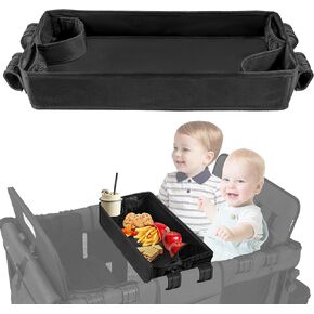 Stroller Snack Tray Compatible with Wonderfold Wagon W2, Waterproof Organizer with Cup Holders, Snack Tray for Kids Playing and Eating