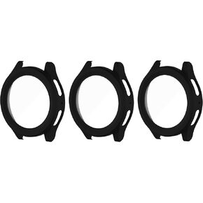 3Pack Protective Bumper Case Screen Protector Film Compatible with Samsung Galaxy Watch 5 Pro 45mm Accessories (Black+Green+White)