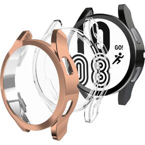 YMHML [3 عبوات] متوافق مع حافظة حماية شاشة Samsung Galaxy Watch 4 مقاس 40 مم، حافظة مرنة مضادة للخدش من مادة TPU شاملة وغطاء واقٍ ناعم (أسود/شفاف/ذهبي وردي، 40 مم) in Kuwait