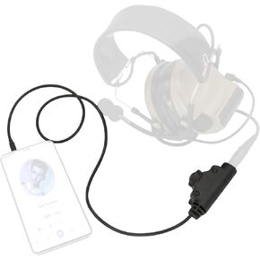 Tactical Headset Adapter U94 V2 PTT Push to Talk Tactical PTT Adapter Kenwoo Ptt with Standard 7.00mm Jack Compatible with Civilian Version Tactical Headphones (BK 1)