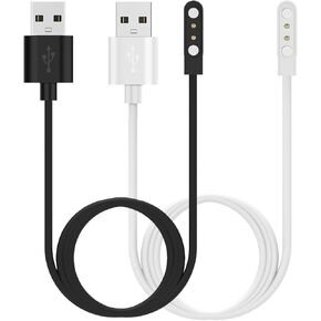 2-Pack Chargers Compatible for Nerunsa P66/Popglory P66 P95/ZOSKVEE P95 Smart Watch Charger, Magnetic Charger 3.3ft Charging Cable for P96 P95 Smart Watch (Black&Black)