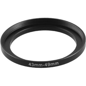 uxcell Metal Step Up Filter Ring Adapter Camera 43mm to 49mm, Male 43mm to Female 49mm Aluminum Step-Up Camera Lens Filter Adapter Stepping Rings, Black
