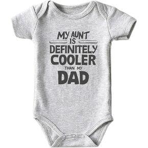 Aunt Is Cooler Than My Dad Funny Baby Clothes Girl Auntie Baby Bodysuit Boy Outfit