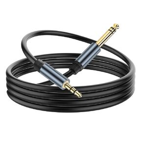 1/8 to 1/4 Stereo Audio Cable, 3.5mm 1/8" TRS Male to 6.35mm 1/4" TRS Male Audio Aux Cord with Zinc Alloy Housing for Home Theater Devices Speaker Amplifiers 1.8M/5.9FT