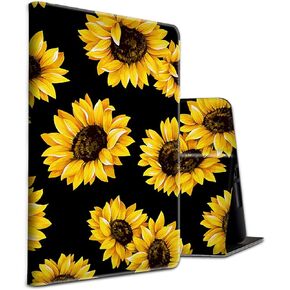 حافظة لجهاز Amazon Kindle الجيل العاشر 2019 بنمط عباد الشمس باللون الأسود مع ملصق سلحفاة لطيف وغطاء واقٍ خفيف الوزن مقاوم للصدمات لجهاز Kindle الجديد تمامًا الجيل العاشر 2019 in Kuwait