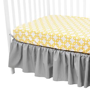 American Baby Company 100% Cotton Percale Standard Crib and Toddler Mattress Bundle, Fitted Aqua Dots Sheet and Skirt, for Boys and Girls