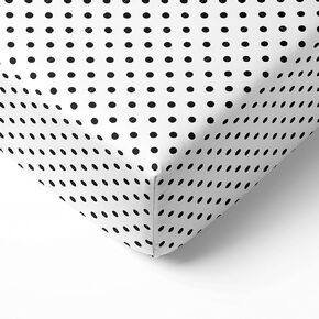 Bacati - Black Pin Dots Crib Fitted Sheet 100 percent Cotton for US Standard Crib/Toddler Bed