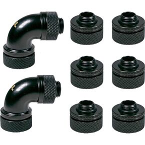 Thermaltake Pacific DIY 16mm OD PETG Compression Fitting Kit Black - CL-W260-CU00BL-A