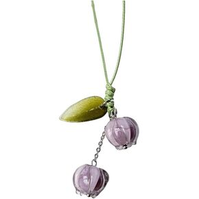 tenghong2021 1-3Pcs Phone Charm Kawaii Flower Accessories Creative Tulip Flower Keyring Cute String Strap keychain for Women