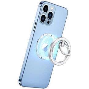 WixGear Magnetic Phone Grip, Magnetic Phone Ring Holder with Adjustable Kickstand, Compatible Only with iPhone 13, 12/12 Pro / 12 Pro Max / 12 Mini (Silver)