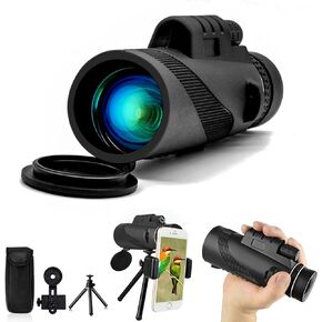 40×60 Monoculars High Magnification Bak4 Prism Adult Monoculars Smartphone Wildlife Watching Bird Travelling Hiking Concert