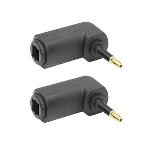 YACSEJAO Mini Optical Audio Adapter 2 Pack 90 Degree 24K Gold Plated Toslink to 3.5mm Jack Mini Toslink Digital Optical S/PDIF Audio Cable
