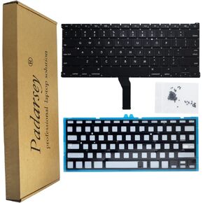 Padarsey Backlight Backlit Keyboard Replacement with 80 PCE Screws for MacBook Air 13" A1369 (2011) A1466 (2012-2015) MJVE2LL/A MD760LL/A MC965LL/A MD231LL/A MJVG2LL/A Series (6 Months Warranty)