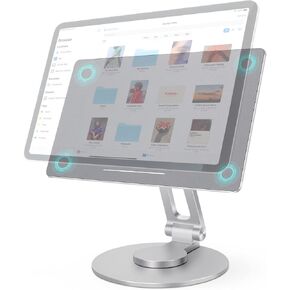 Magnetic Stand for iPad Pro 12.9 Inch 360¡ã Adjustable Desktop Holder Stand for Apple iPad Pro 12.9" 3rd/4th/5th/6th, Foldable, Premium Aluminium, Sliver