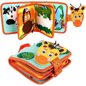 Levier Busy Board, Busy Book, Montessori Toys for Toddlers, Felt Toddlers Sensory Toys Toddler Activity Book for Learning Fine Motor Skills, Educational Toys for Boys Girls (Giraffe)
