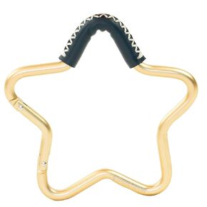 BUGGY GEAR STAR HOOK by BUGGYGEAR Gold/Navy Leather - The Perfect Way to Carry Your Baby Diaper Bag - Use The Hook on Your Stroller Handle Bars and Let The Hooks Do The Work