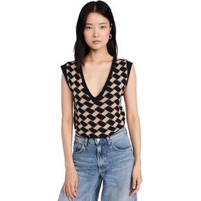FP Movement Women's Lola Top, Black and Tan Combo, S