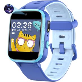 Butele Kids Games Smartwatch MP3 Player Music Watch, Kids Smart Watch with 16 Games, Flashlight,Alarm Clock, Video Camera, Educational Toys Kids Watch Birthday Gift for Boys Girls 4-16 (Blue)