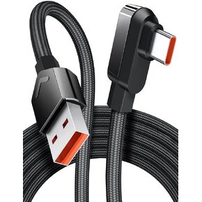USB C Cable 6 ft for Xiaomi 120W HyperCharge Turbo Fast Charging,6A Type C Cable Right Angle Nylon Braided USB-C to USB A Charger for Xiaomi Pad 5 12 Pro 12S Ultra 11T Pro 11 Lite NE,Redmi Note 11 Pro