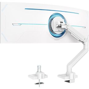 Heavy Duty Computer Monitor Stand - Fit 17 to 49 inch Screens up to 44lbs, Fully Adjustable Ultrawide Single Clamp-on Desk Monitor Mount, VESA 75x75/100x100mm