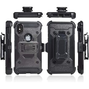 COCOMII Belt Clip Case Compatible with iPhone Xs/iPhone X - Luxury, Swivel Holster, Inward & Outward Facing, Kickstand, Military Grade, Heavy Duty, Shockproof (Black)