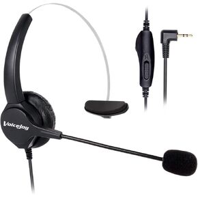 VoiceJoy Headset Headphones with Volume+Mute Control+Standard 2.5mm Plug Jack for Cisco SPA Series Spa303 Spa504g and Other, Polycom Soundpoint IP 320 330, Grandstream, Linksys,Cortelco