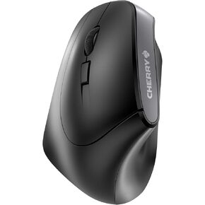 Cherry MW 4500 - Ergonomic Wireless Mouse - Left-Handed - 1200 dpi - Thumb Buttons - Extra Small Nano Receiver, Black (JW-4550)