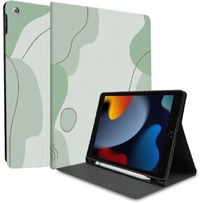 حافظة TopPerfekt للأطفال والأولاد والبنات لجهاز iPad 9th/8th/7th Gen 10.2 بوصة مع حامل قلم رصاص، خاصية النوم/الاستيقاظ التلقائي، مضادة للانزلاق ومضادة للصدمات، زهرة وردية