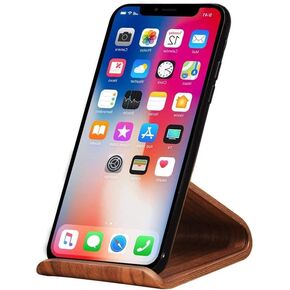 SAMDI Cell Phone Stand, iPhone Wood Dock: Cradle, Holder for Switch All Android Smartphone, iPhone 6 6s 7 8 X Plus 5 5s 5c Accessories Desk - ( Black Walnut )